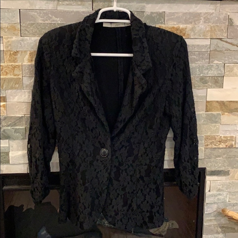 Lace black blazer